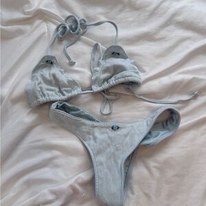 SOLD DO NOT BUY Frankie's Bikinis x Gigi hadid Sky Blue Textured Set